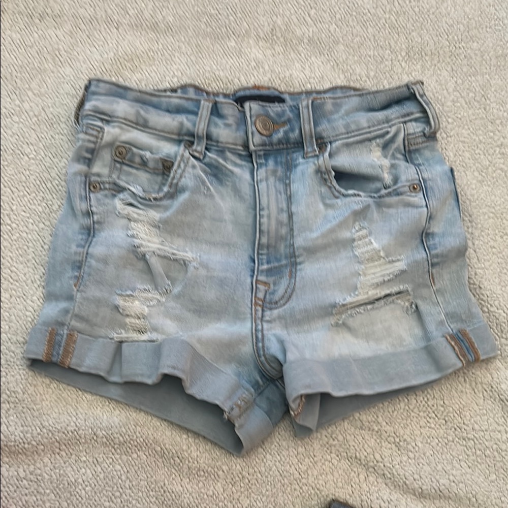 Aeropostale Blue Jean Shorts Distressed Cut-Off